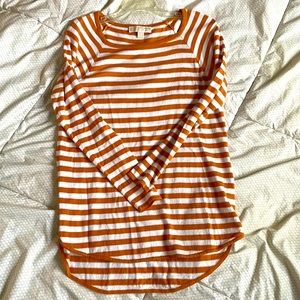 Michael Kors golden yellow/mustard and white striped sweater size S